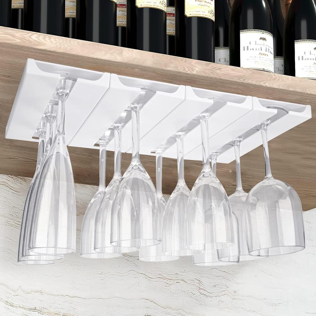 Пластиковая подставка для бокалов, держатель для бокалов без сверления под полкой и шкафом, подвесная стойка для бокалов, органайзер, вешалка для барного шкафа на кухне, 4 шт.