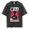 Vintage Washed Will Byers Graphic T Shirt Mens Fashion Pop TV Show Short Sleeve Tshirts Casual  Cotton Tshirt Streetwear