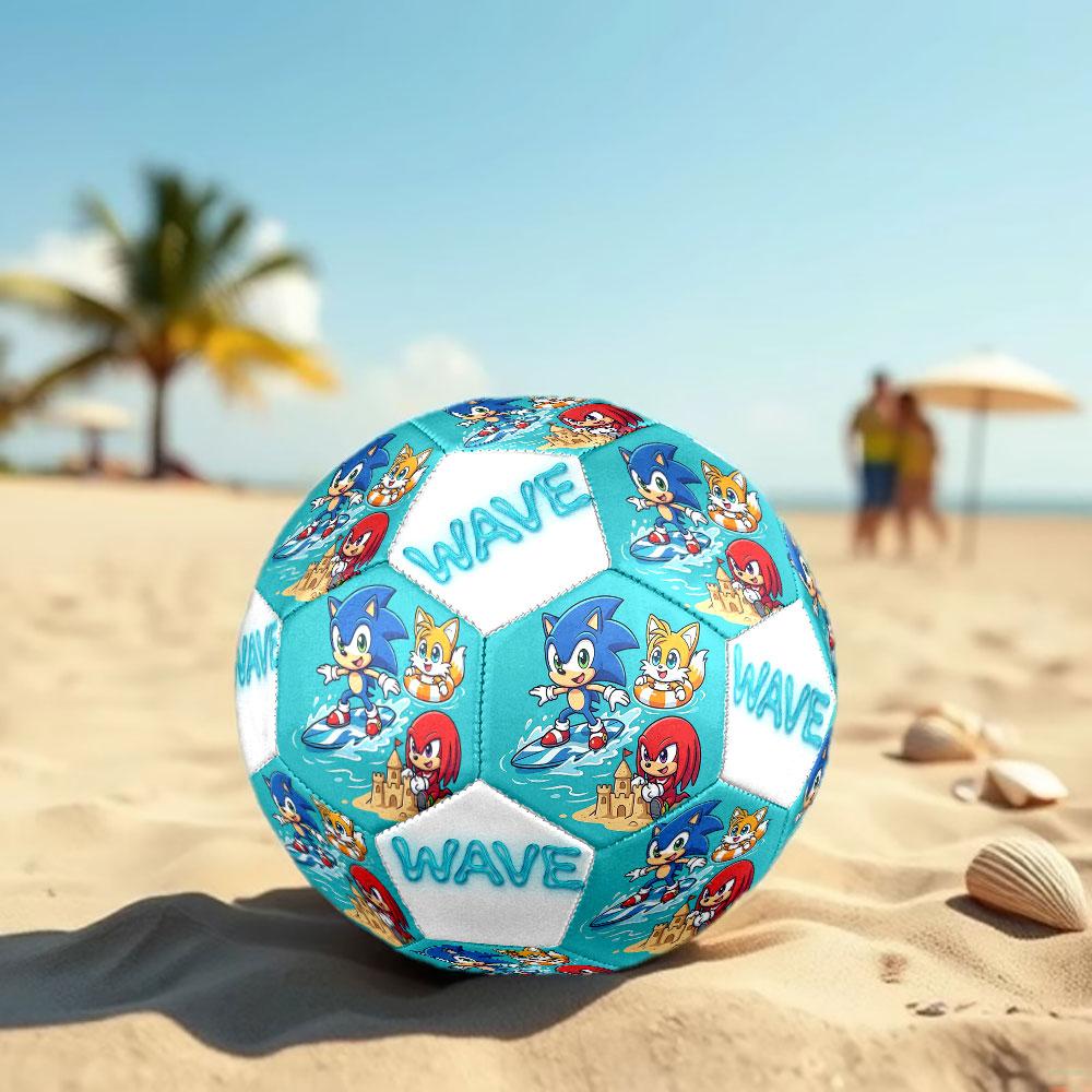 1pc Sonic the Hedgehog Soccer Ball Size 5 Indoor Soccer Ball Fashion Colorful Backyard Game - Great For Sports Fans Gift HE55
