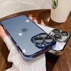 Прозрачный чехол с роскошным покрытием для iPhone 15 13 12 11 14 Pro Max Mini X XR XS 7 8 14 15 Plus SE Чехол с защитой объектива Аксессуары
