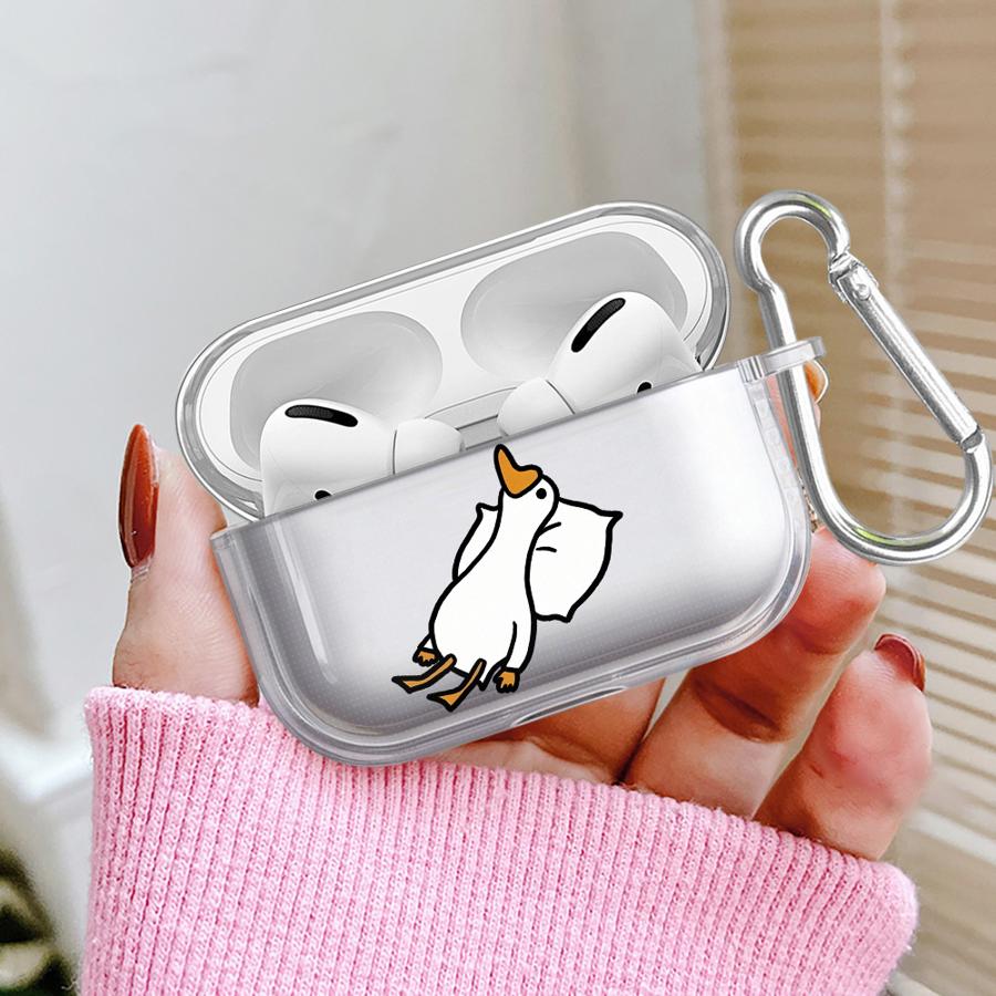 Cute DUCK Case For Airpods 2 1 Pro2 4 Pro Pro3 3 Clear Earphone Cases Cover