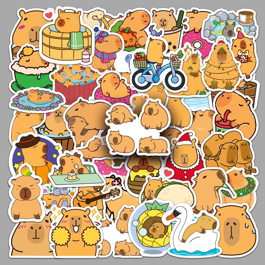 50 Capybara Graffiti Cartoon Stickers for DIY Phone Cases & Luggage