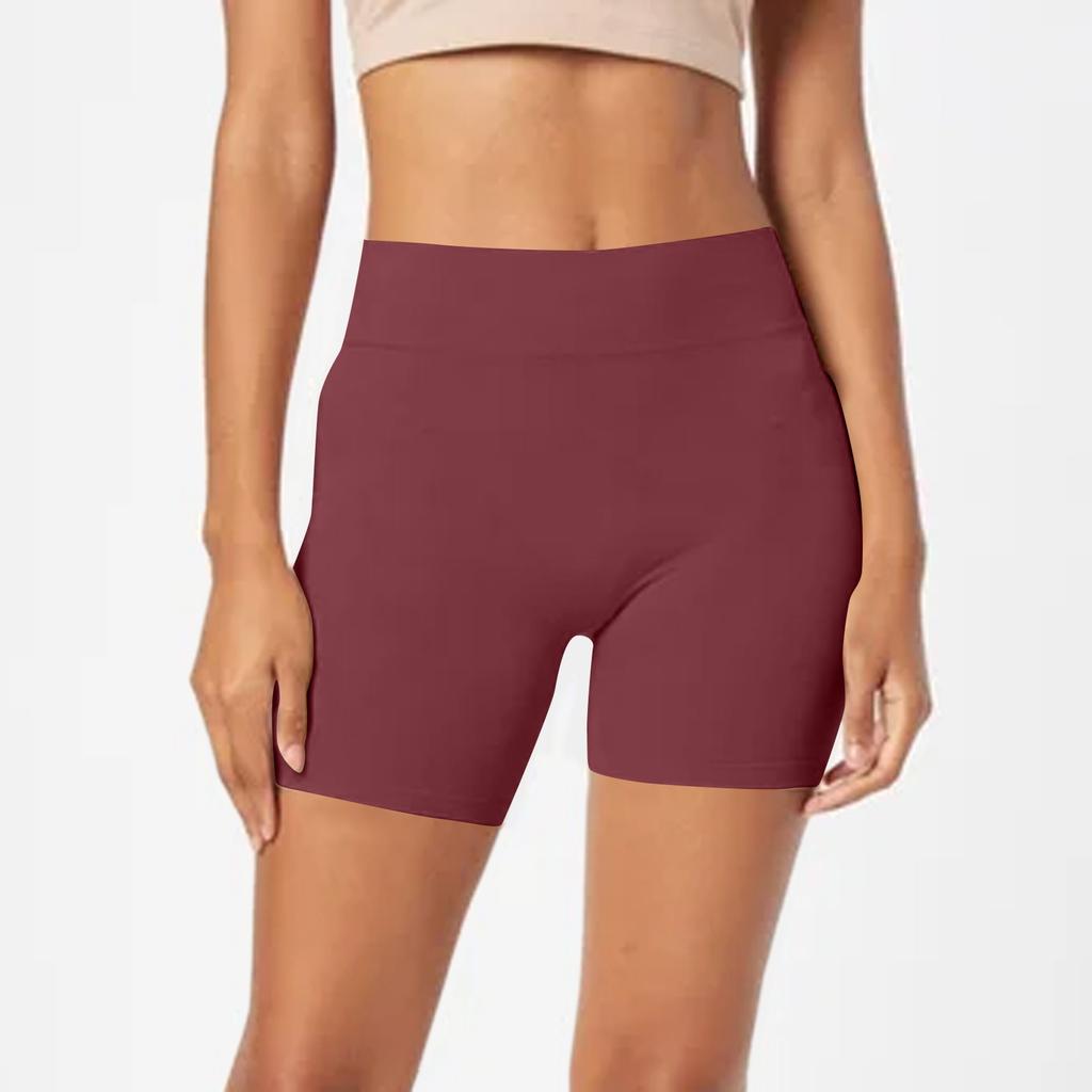 Women's Casual Peach Butt Yoga Shorts High Waist Pocket Sports Fitness Nude High Bounce Running Quick Dry Three-quarter Pants