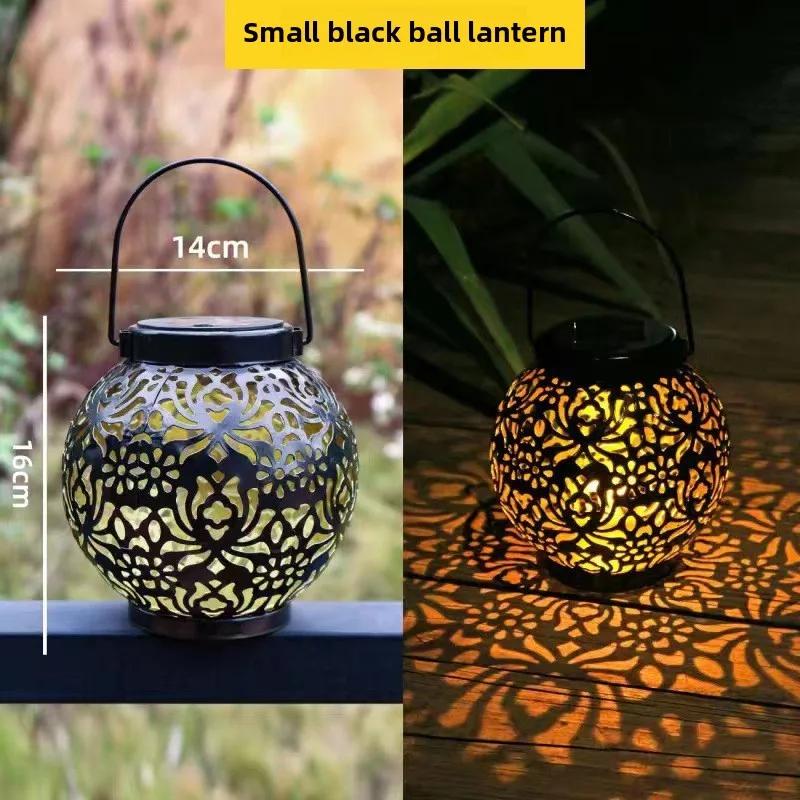 Марокканские фонари на солнечной батарее Металлические уличные подвесные фонари Водонепроницаемые для патио газона двора настольный декор окружающее освещение