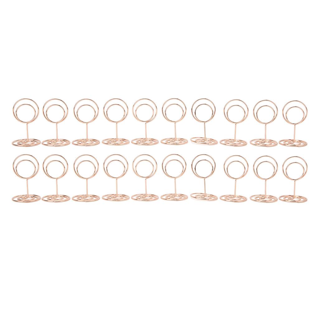 20 шт. Подставки для номеров столов круглой формы, устойчивый гальванизированный металл, широко используемый держатель для карточек с именами для свадебной вечеринки