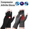 1Pair Copper Arthritis Compression Gloves Rheumatoid Arthritis Pain Relief Swelling Fingerless Glove For Joint Support