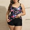 Women's Two Piece Swimdress Tankini Set 2024 Sexy Swimwear Large Size Bikini Monokini Set Summer Swimsuit Beachwear Floral Print