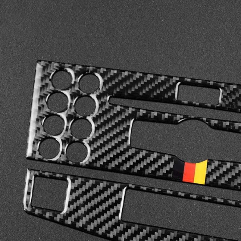 Real Soft Carbon Fiber Sticker for Mercedes Benz W204 2007 2008 2009 2010 Central AC CD Control Panel Interior Trim Accessories.