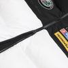 Fila Лыжная серия 4810 Пуховик из гусиного пуха Snow Peak Крутой Модный Спортивный Теплый Удобный Комбинированный Пуховик с воротником-стойкой Мужская верхняя одежда Нефритово-белый A11M546929FWT