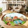 Round Rug Custom NameAsterix & Obelix Pattern Non Slip Carpet Home Floor Decor