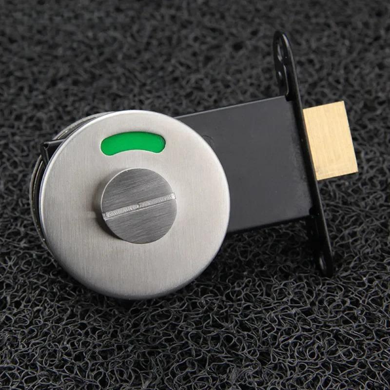 Bathroom Indicator Lock Commercial Keyless Door Lock Universal Barn Door Bolt Stainless Steel WC Toilet Door Lockset Knob