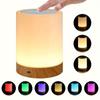 Сенсорный RGB светодиодный прикроватный светильник с регулируемым цветом и дизайном под дерево, зарядка через USB