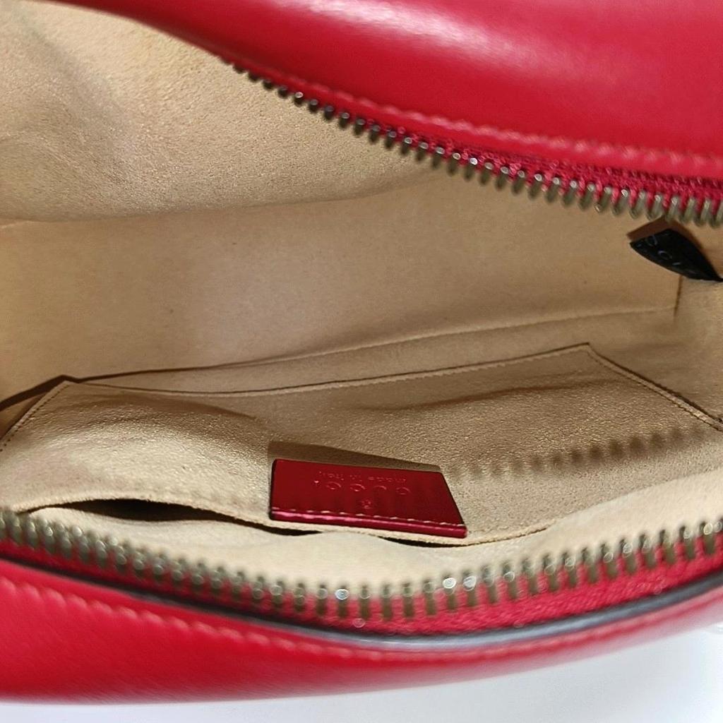 [Pre-Owned] Gucci GG Marmont Small Matelassé Shoulder Bag 'Hibiscus Red' - Excellent #CHQ3GO