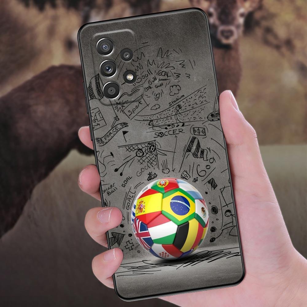 Чехол для телефона Огненный Футбольный Мяч для Samsung Galaxy A57 A56 A37 A55 A36 5G A26 A54 A52 A35 A34 A25 A17 A16 A15 A07 A06