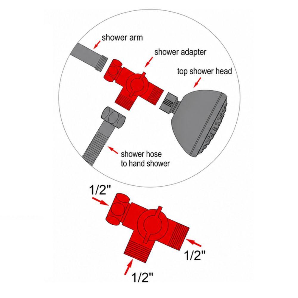 ABS Shower Diverter Valve Chrome Finished Bidet Diverter Valve Sprinkler Hose Connection