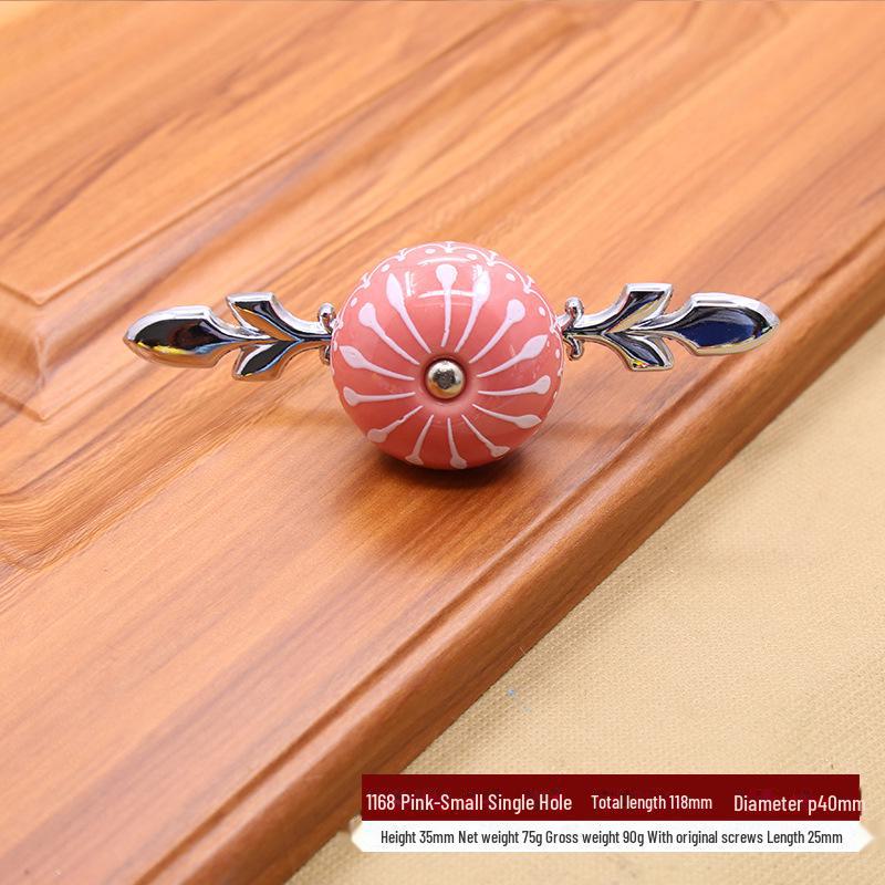 Китайская пасторальная керамическая круглая ручка, расписанная вручную, для тумбочек или ящиков