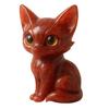 Big-Eyed Fox Figurine Hand-Carved Healing Fox Statue Lucky Animal Sculpture Home Office Desktop Decoration Ornament