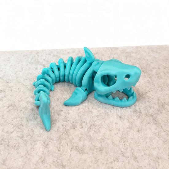 3D-печатная шарнирная игрушка-акула, акула с подвижным скелетом, фиджет, декор для стола