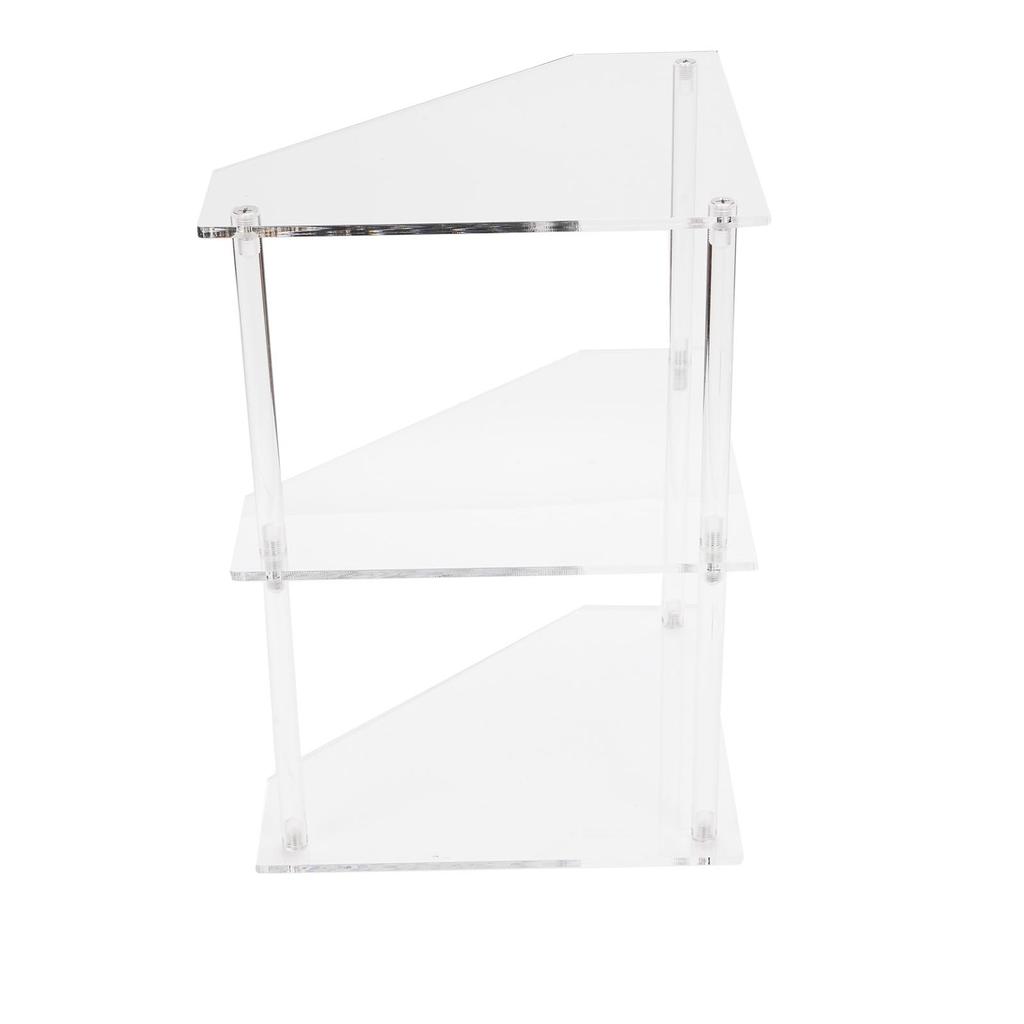 Acrylic Corner Side Table Small 3 Tier Triangular End Table for Living Room Bedroom Study Arrangement