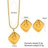 Набор necklaces и серег из нержавеющей стали с покрытием 18 карат, ромбовидный, с портретным лицом - Японский корейский стиль