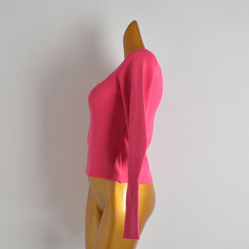 French Style New Solid Pullover Open Collarbone Lantern Sleeve Knit Women's Spring Autumn and Winter Slim Fit Slimming Bottoming Shirt Top