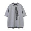 Men's Casual Short Sleeve Color Block Crew Neck T-Shirt with Embroidered Tie Design