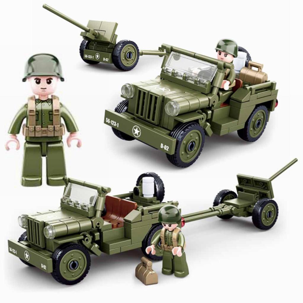 143 шт. B0853 WW2 армия Willys Jeep модель Building Block игрушечные лошадки детские кирпичи военная конструкция подарок для мальчиков