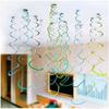 6Pcs/Pack Spiral Tassel With Shining Foil Plastic Hook Up Swirl Garland For Wedding Birthday Graduation Party Ceiling Wall Hanging Ornaments Decor