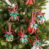 British Iron Art Christmas Tree Ornaments: Star, Snowflake, Bells, Jute Rope, and Berry Accessories