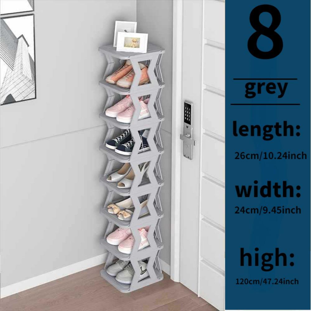 8-слойная штабелируемая полка для обуви, многослойная складная полка для хранения обуви, экономит место в доме, легко собирается, органайзер для обуви