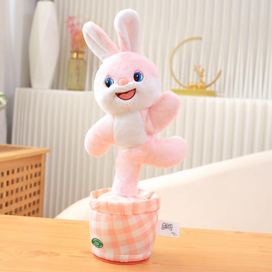 Dancing Rabbit Cow Interactive Learning Musical Speak Plush Toy Repeat Talking Plushie Gift Same Intelligent Cactus