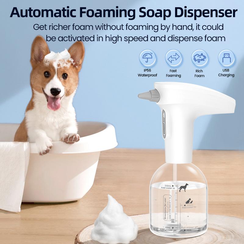 Automatic Soap Dispenser For Cat Pet Smart Bathroom Liquid Soap And Shampoo Making Foam Dispender Dog Shower Accessories