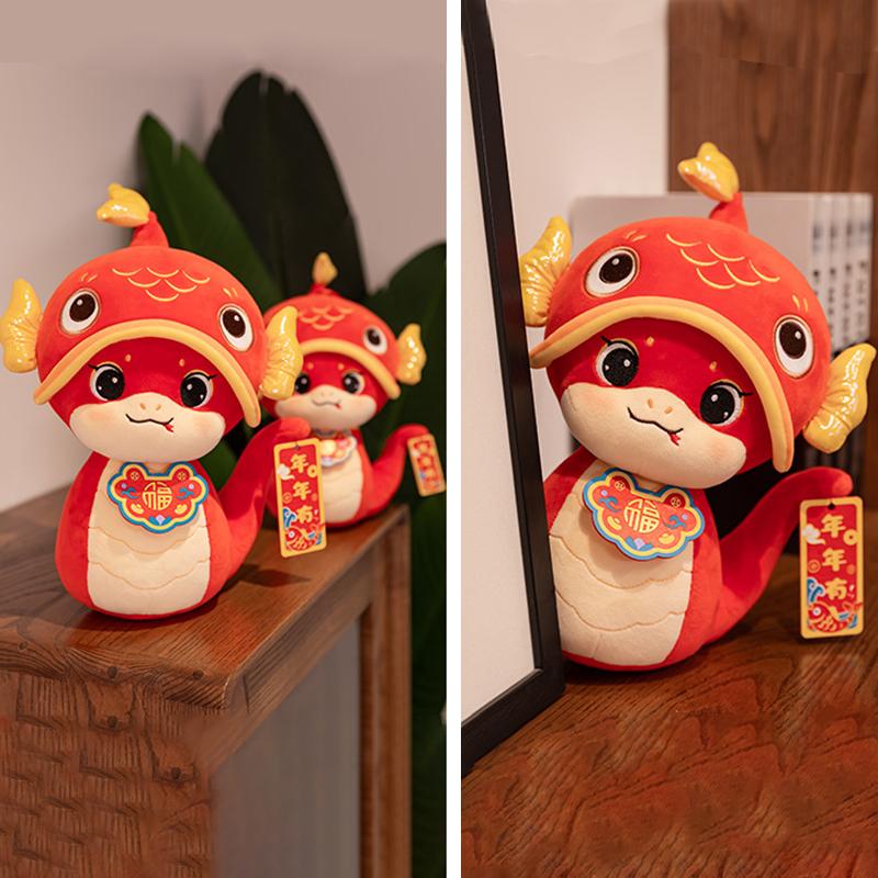 Китайский Новый год Блестящая Змея Украшение Каваи Маскот Плюшевая Мягкая 2025 Модель Домашняя Вечеринка Принадлежности Украшение Фестиваль Детские Подарки