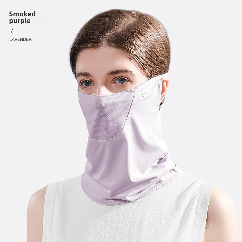 Женская летняя велосипедная солнцезащитная маска Ice Silk с ушными петлями и защитой шеи - XTJ27