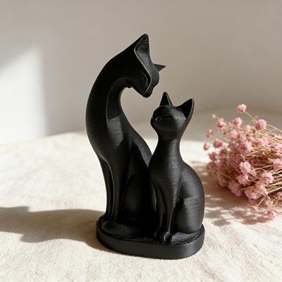 Статуэтки-украшения "Мать и сын-кот", Скульптуры пары котов, Милые кошачьи украшения для рабочего стола и дома, Подарки на День святого Валентина