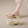 Stepping On Shit Sandals Women's Summer Wear Versatile Fairy Wind Princess with Skirt Small Flower Thick Sole Thick Heel Sandals