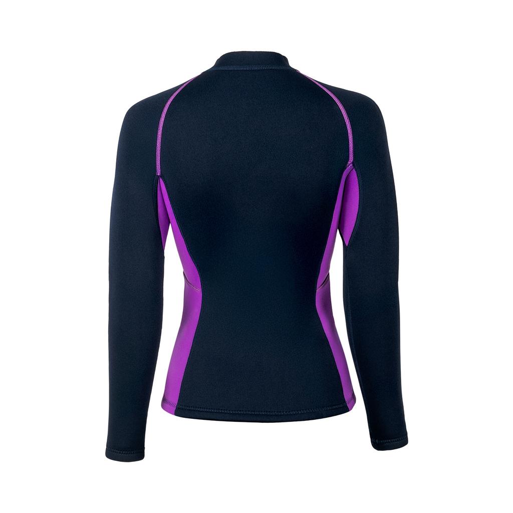 Women Neoprene Wetsuit Jacket Long Sleeve Zipper Design 3mm Thick Stretch Top Water Sports