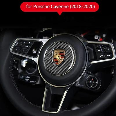 PQMZ2 Декоративная наклейка на руль автомобиля для нового Cayenne 2018 2019 2020 Аксессуары для интерьера Наклейки с эмблемами из углеродного волокнаA