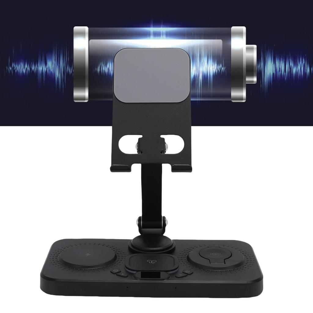 Беспроводное устройство 6 в 1 для устройства с будильником и 6-цветной подсветкой, 15 Вт, складная проводная зарядная станция