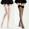 Black Sexy Silk Wide-Edge Sheer Thigh-High Stockings