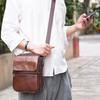 Leather Bag Men's Bag Vertical Casual Briefcase Men's Business Document Bag Cowhide Crossbody Bag Shoulder Bag