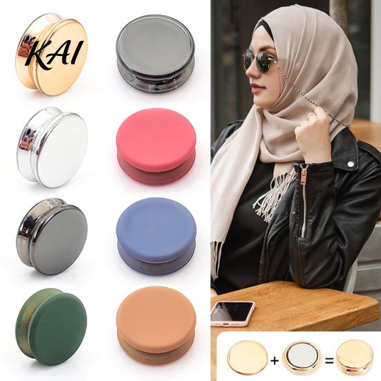 Non Damaging Scarf Button 5 Pcs Women Magnetic Shawl Button, No Snag Headband Clip, Multi-Use Turban Fixing Clip Magnet Safety Pins, Metal Pinless