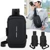 Men’s Anti-Theft Cross-Border Business Messenger Backpack - Large Capacity Shoulder & Chest Bag for Motorcycling.