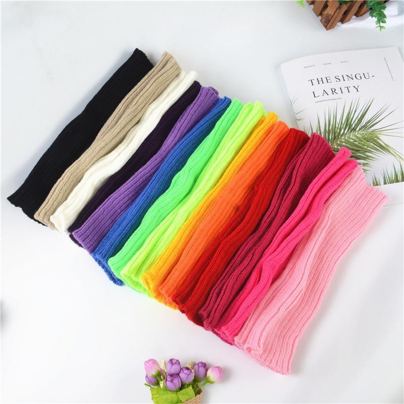 Женские перчатки без пальцев, грелки, готические вязаные кавайные рабочие перчатки, рукава до щиколотки и запястья, Harajuku, аниме, аксессуары для косплея