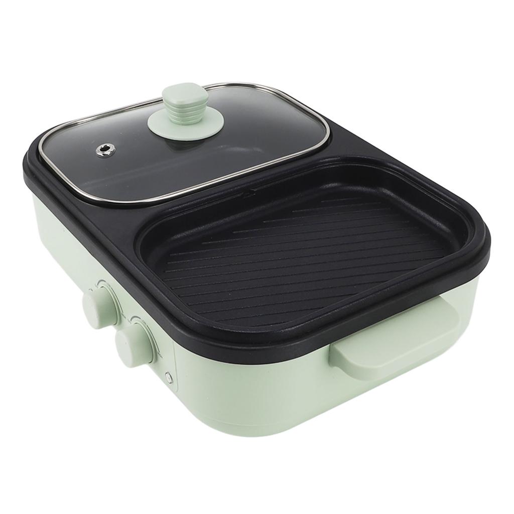 Электрическая плита мощностью 1300 Вт с разделителем, антипригарным покрытием, двухсторонняя электрическая кастрюля для жарки, для приготовления пищи