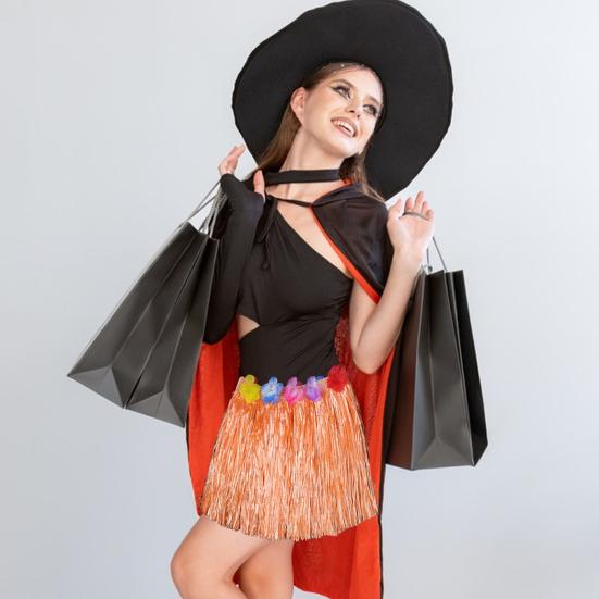 Юбка-хула в гавайском стиле, комплект для девочек, ожерелье-гирлянда, браслет, юбка-хула, костюм на Хэллоуин, танцевальный костюм, юбка-трава