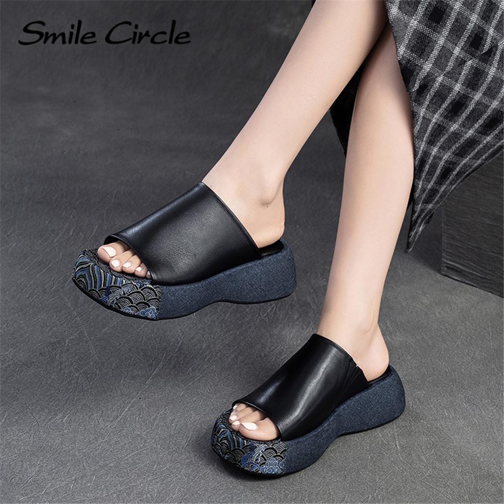 Новые летние тапочки на толстой подошве с открытым ртом в стиле ретро, ​​уличные тапочки в стиле кантри, модная кожаная женская обувь для отдыха