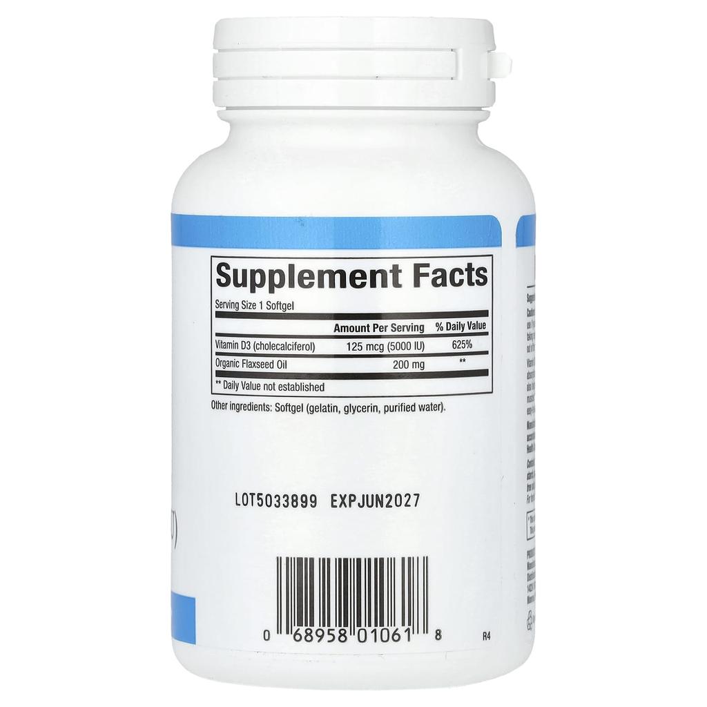 Vitamin D3, 125Mcg (5,000Iu), 240 Softgels