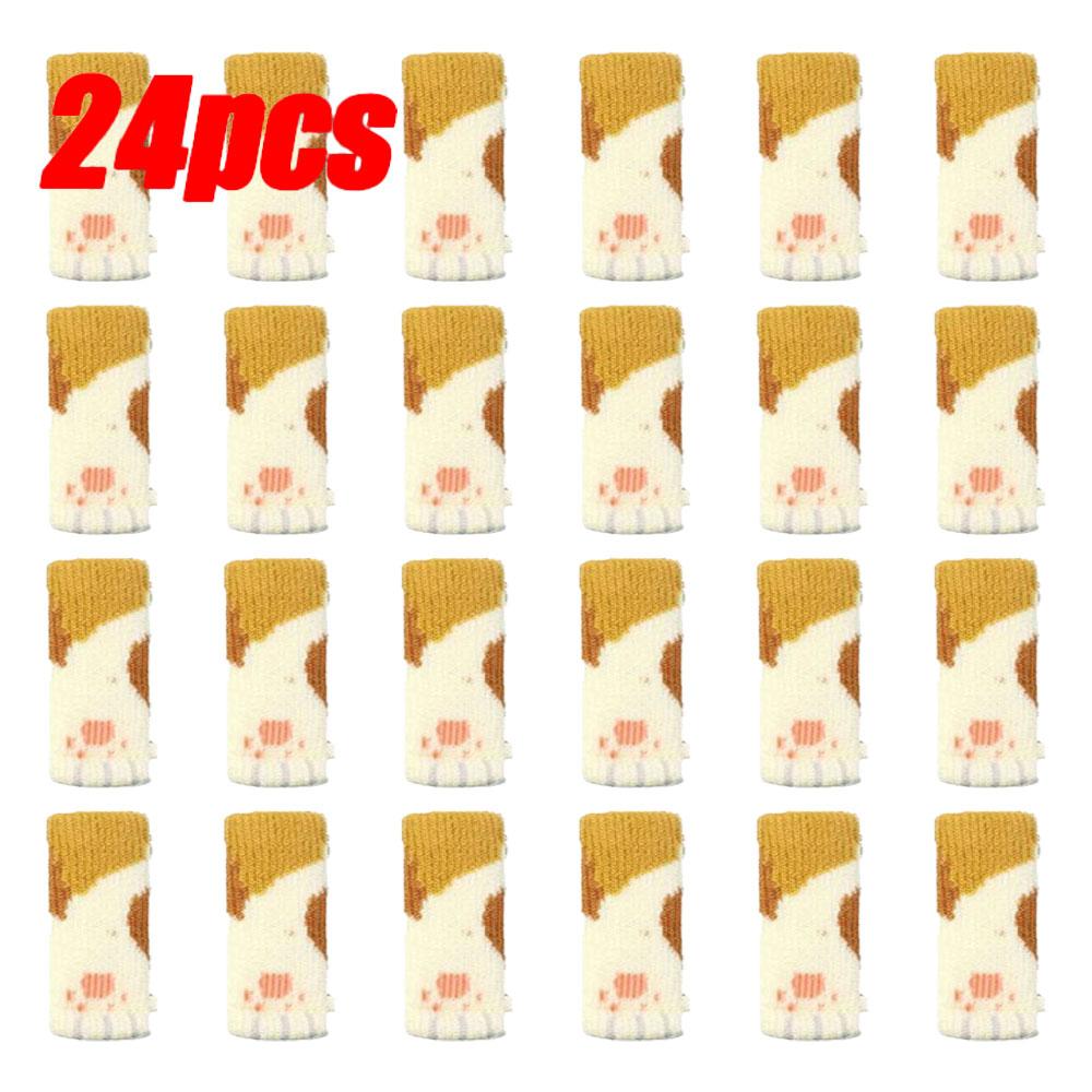 24/4Pcs-Set Creativity Cat Paw Table Foot Socks Chair Leg Covers Floor Protectors Knitted Socks Mute Wear-Resistant Non-slip Mat