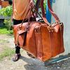 Leather Duffle Bag, Handmade Leather Weekender, Gym Bag, Vacation Duffel Bag, Travel Bag, Overnight Bag, Leather Holdall